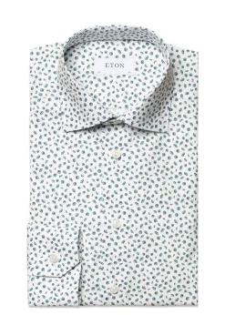 Eton Umbrella Print Poplin Slim Shirt