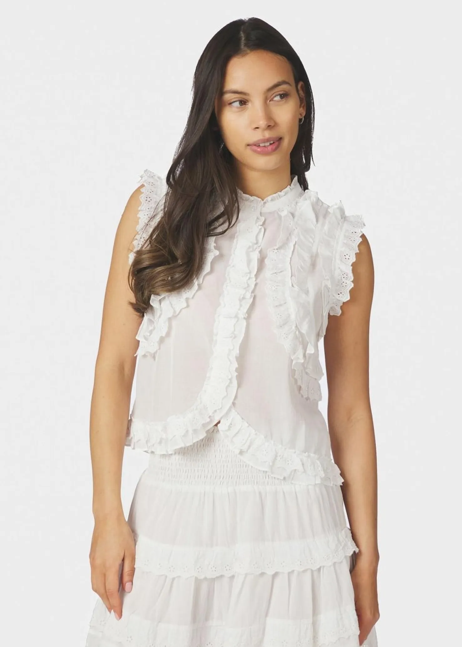 Neo Noir Celia Ruffle Top