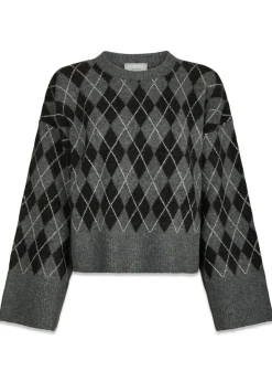 Neo Noir Kick Check Knit Blouse