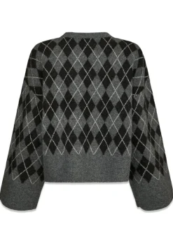 Neo Noir Kick Check Knit Blouse