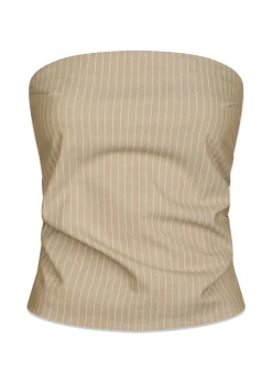 Neo Noir Tyree Melange Pinstripe Top
