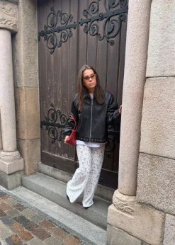 Oval Square Eye leather bomber