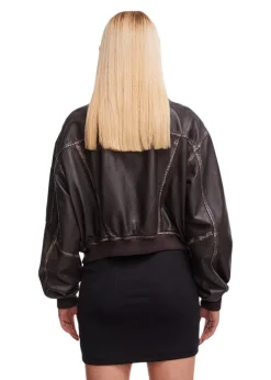 Oval Square Rocker Leather Bomber