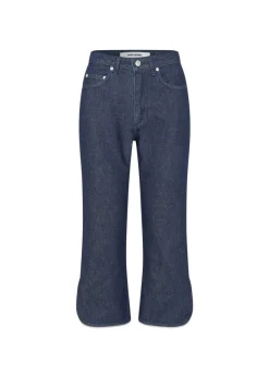Oval Square Split denim capri