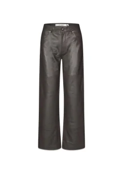 Oval Square Time Leather Trousers