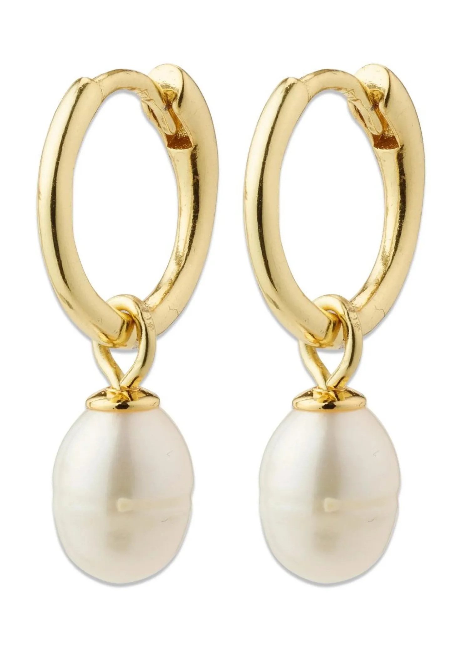 Pilgrim BERTHE pearl hoop earrings gold-plated