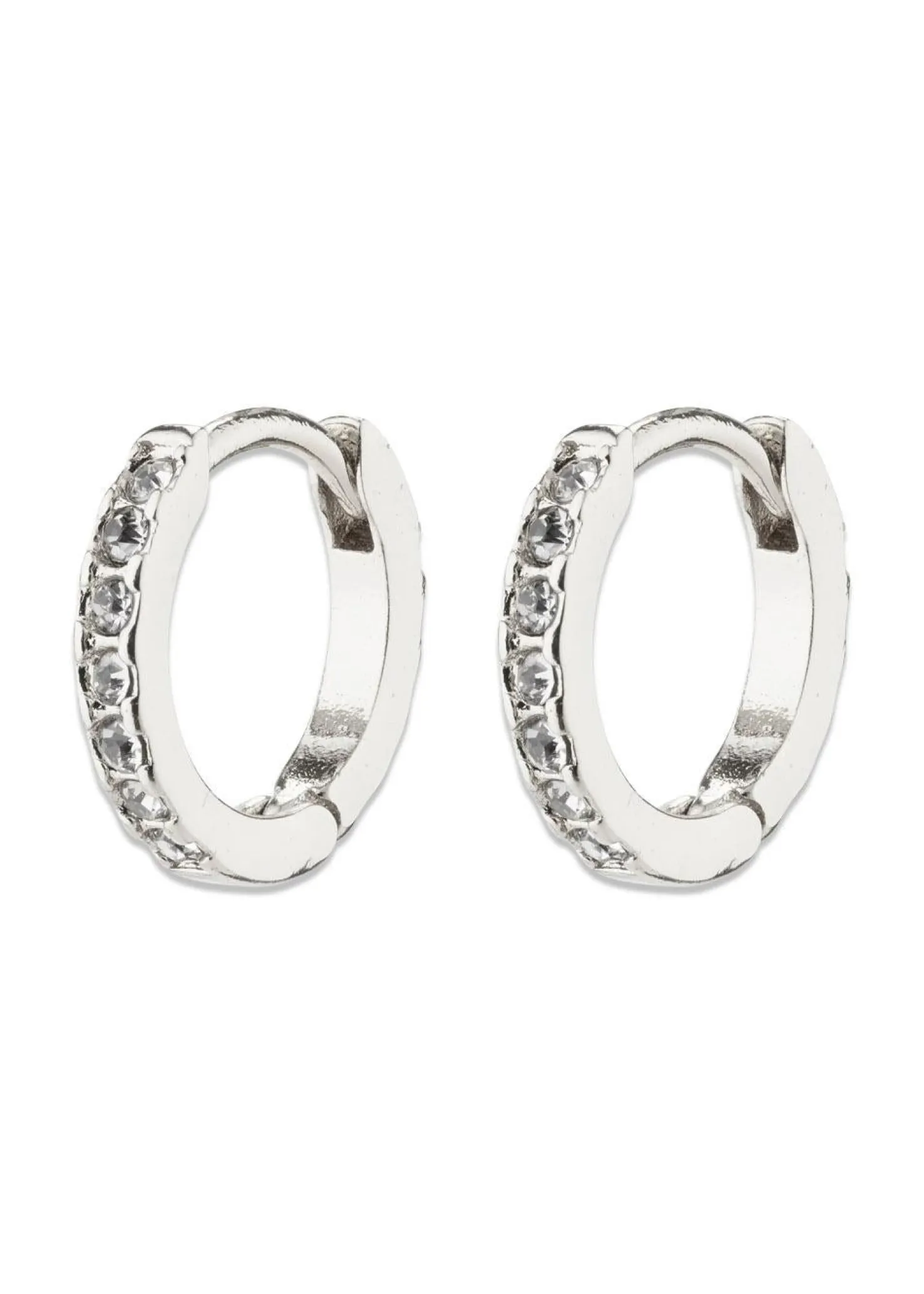 Pilgrim EBNA mini crystal huggie hoops silver-plated