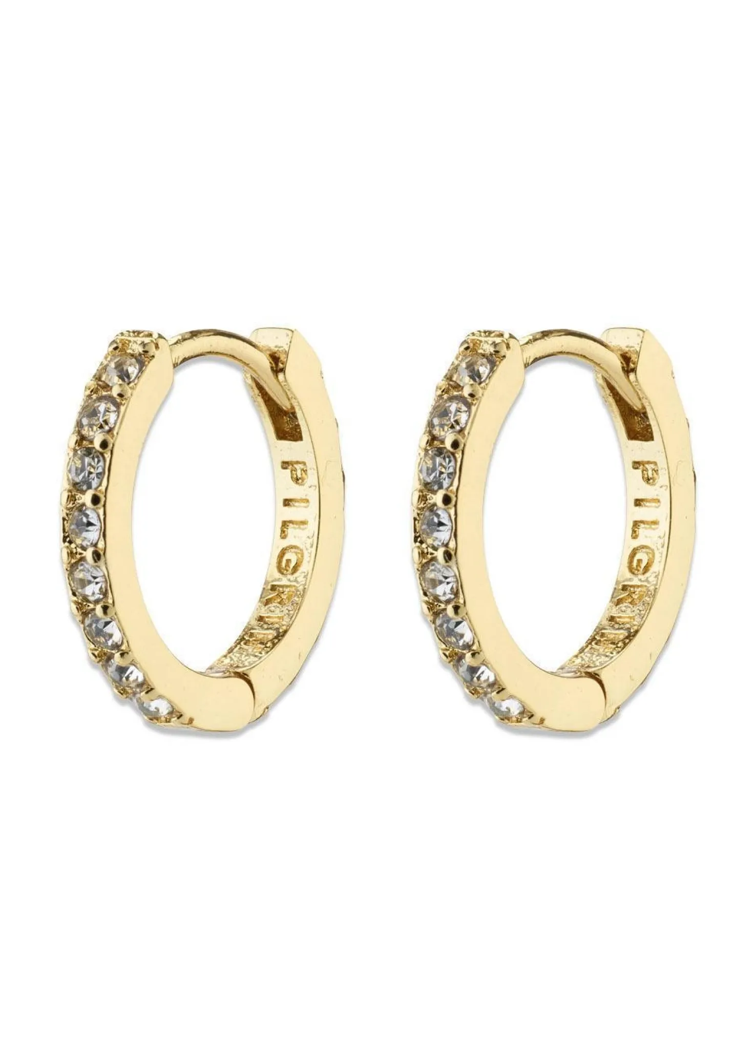 Pilgrim EBNA small crystal hoops gold-plated