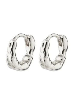 Pilgrim EDDY organic shaped mini huggie hoops silver-plated