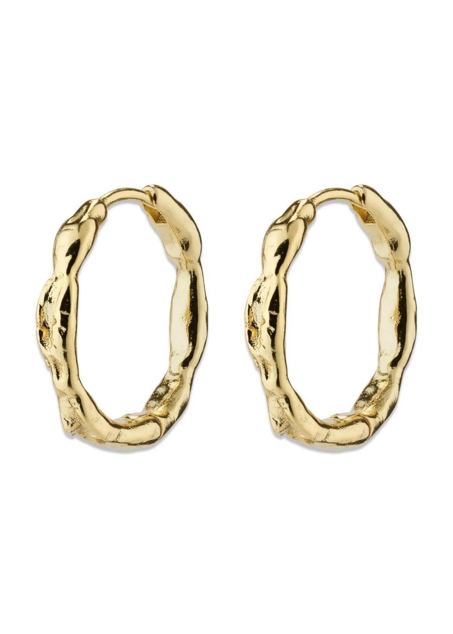 Pilgrim EDDY organic shaped medium hoops gold-plated
