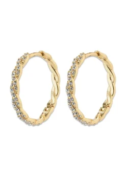 Pilgrim EZO twirled crystal hoops gold-plated