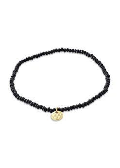 Pilgrim INDIE bracelet black, gold-plated