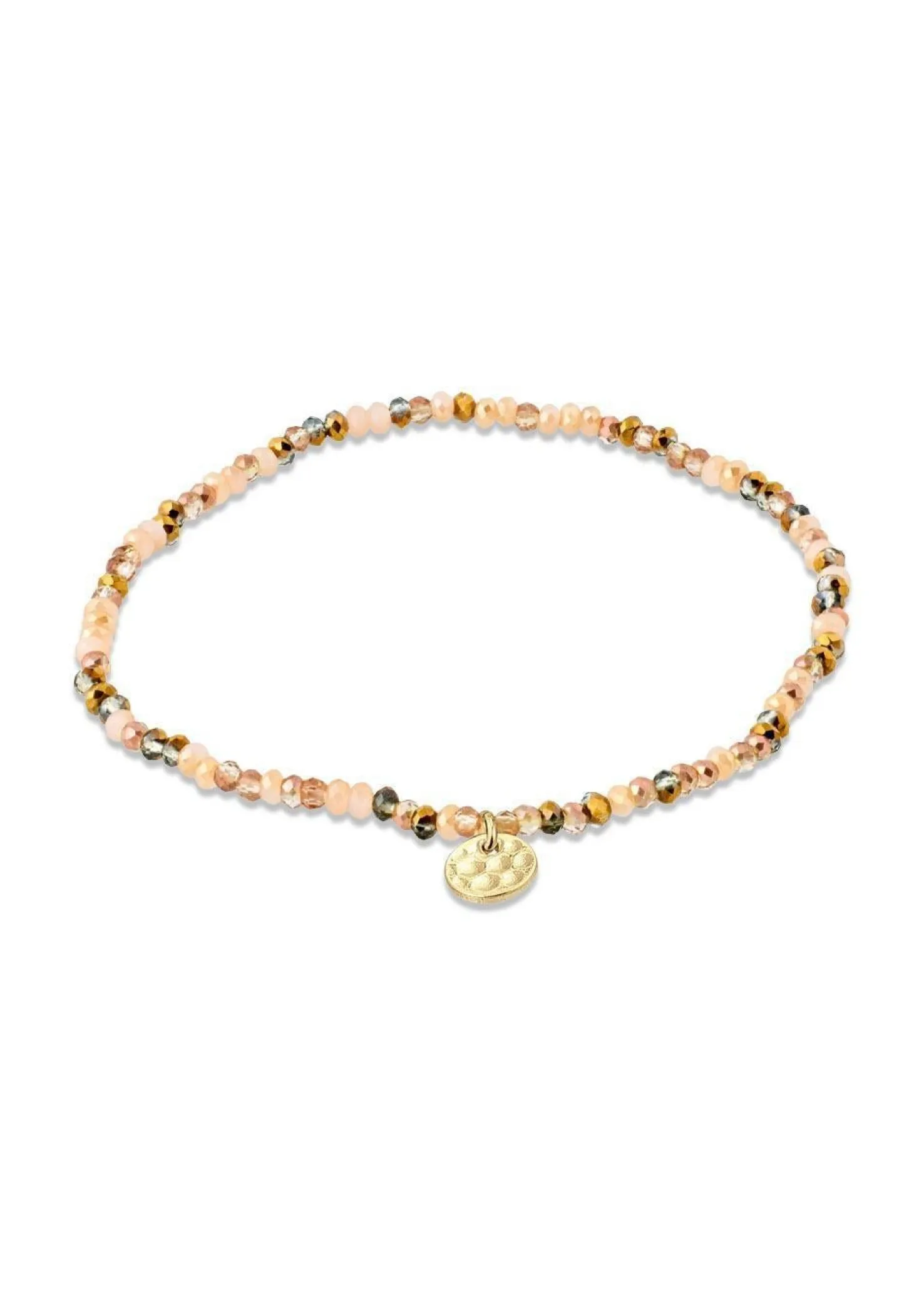 Pilgrim INDIE bracelet brown mix, gold-plated