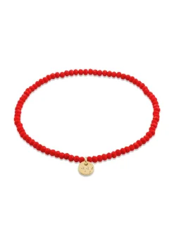 Pilgrim INDIE bracelet red, gold-plated