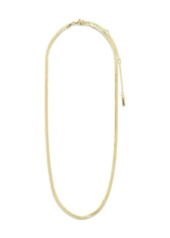 Pilgrim JOANNA flat snake chain necklace gold-plated