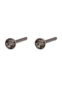 Pilgrim YANA micro crystal earstuds grey/silver-plated