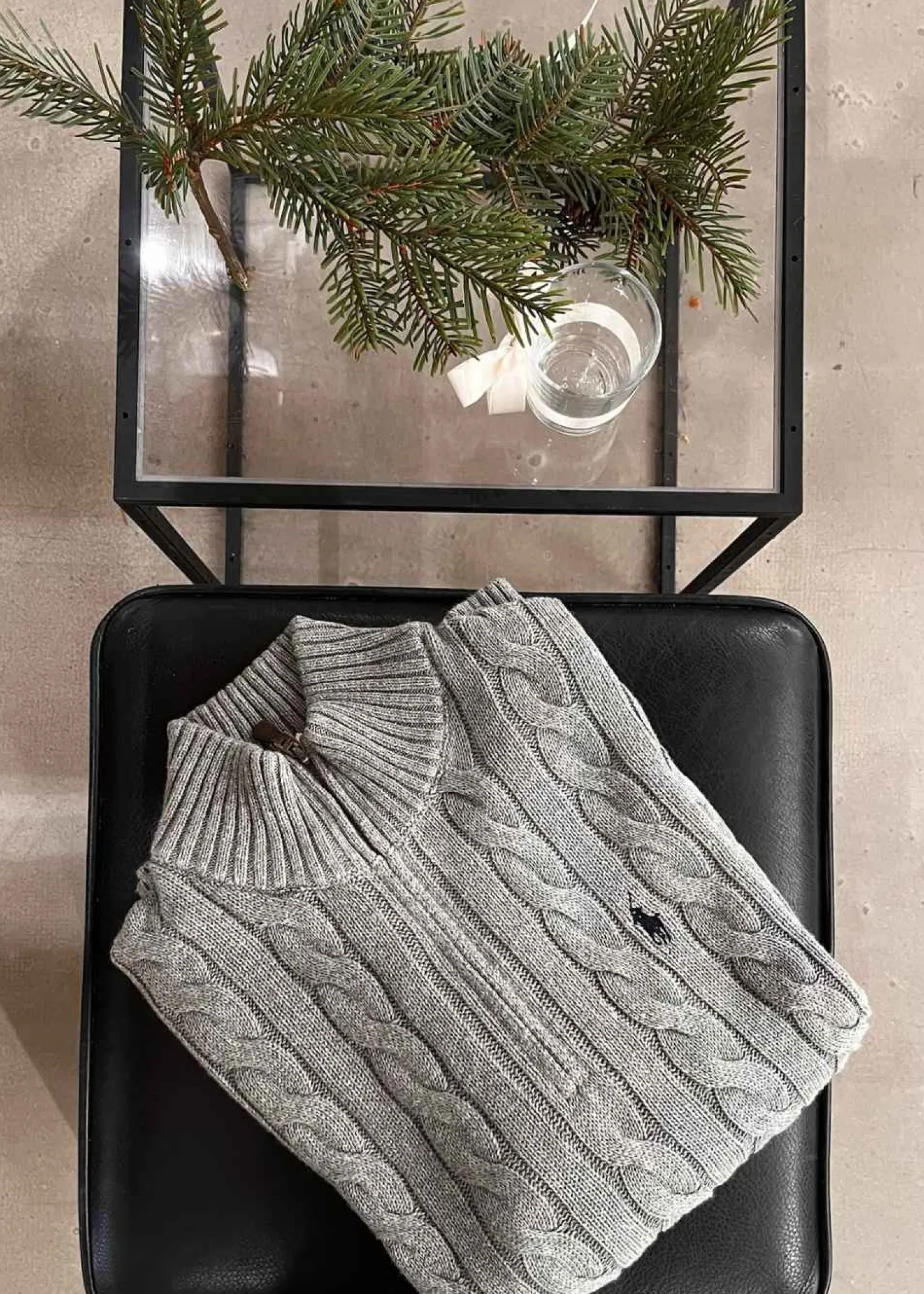 Ralph Lauren Cable Knit Cotton Quater Zip Sweater