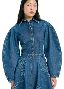 Rotate FITTED DENIM SHIRT