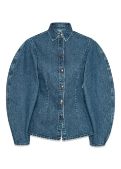 Rotate FITTED DENIM SHIRT