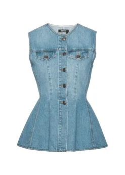 Rotate FLARED DENIM TOP