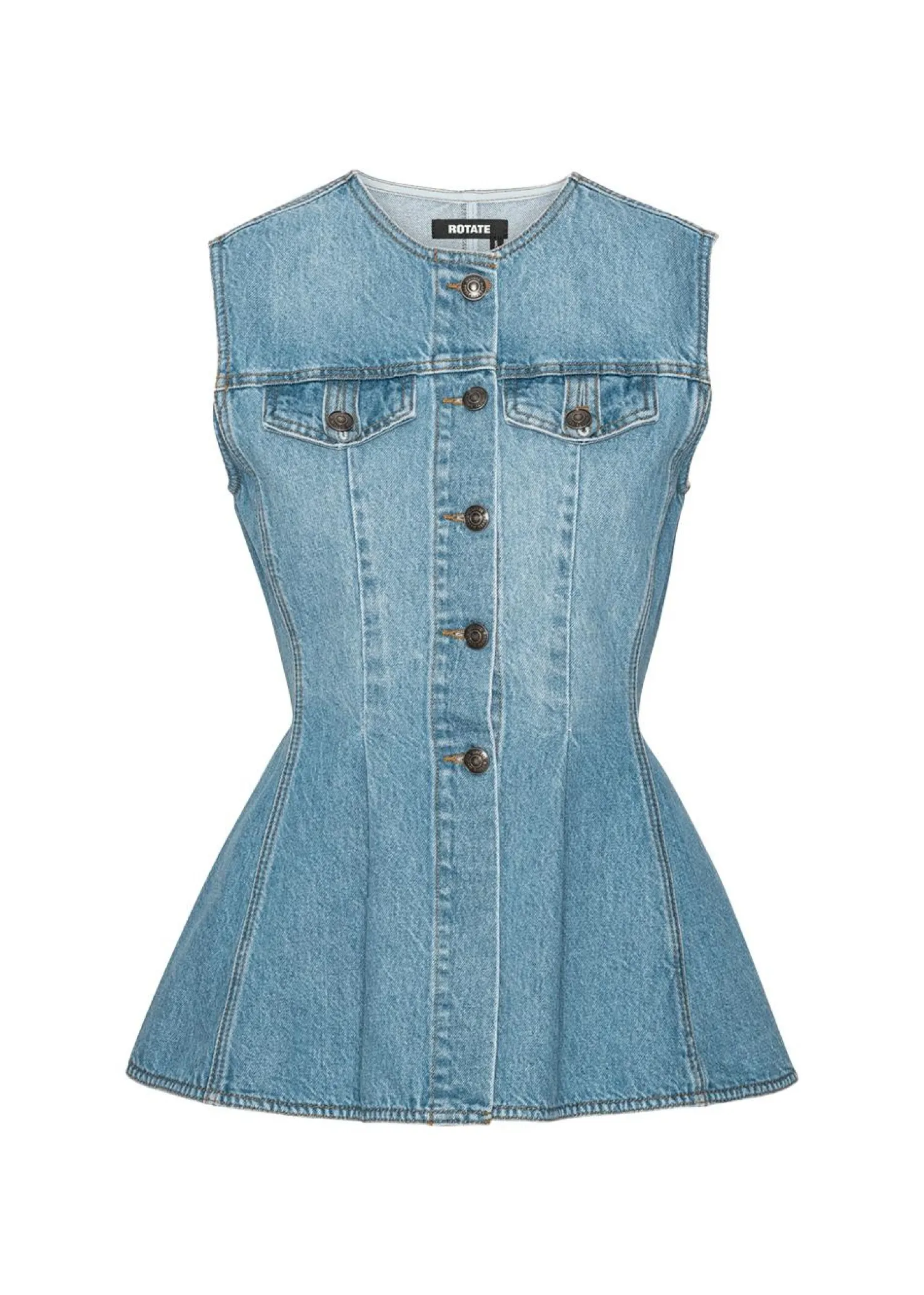 Rotate FLARED DENIM TOP